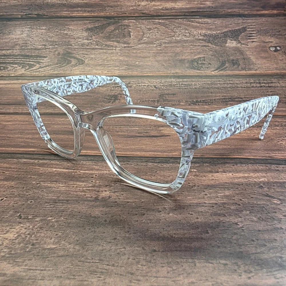 Sean John SJL06026 971 Clear White Confetti Cat Eye Optical Eyeglass Frames 52mm